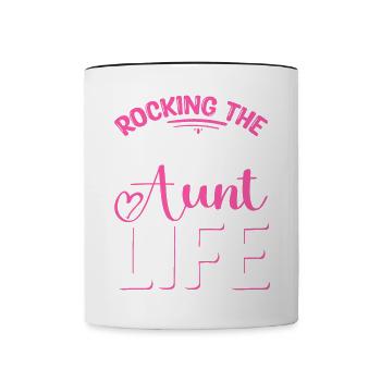 Rocking The Great Aunt Life Cadeaux Tout-petits Garçons - Mug contrasté - blanc/noir - Devant