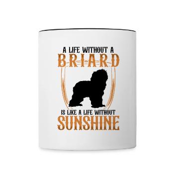 Life without Briard Berger de Brie - Contrasting Mug - white/black - Front