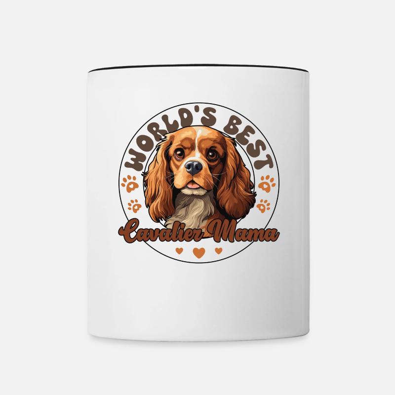 Cavalier King Charles Spaniel Dog Cavalier Mom - Contrasting Mug - white/black