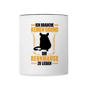 Gerbil No Reason Rodent Gerbil - Contrasting Mug - white/black - Front