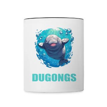 Seekuh Dugongs Dugong - Tasse zweifarbig - Weiß/Schwarz - Vorne