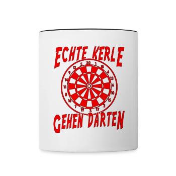 Dartscheibe - Suche Gegner, keine Opfer - Tasse zweifarbig - Weiß/Schwarz - Vorne