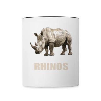 Rhino Nashörner Nashorn - Tasse zweifarbig - Weiß/Schwarz - Vorne