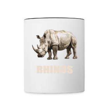 Rhino Nashörner Nashorn - Tasse zweifarbig - Weiß/Schwarz - Vorne