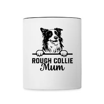 Rough Collie Mum Rough Collie Dog Lover Rough Coll - Tasse zweifarbig - Weiß/Schwarz - Vorne
