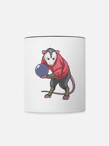 Beutelratte Bowling Bowlingkugel - Tasse zweifarbig - Weiß/Schwarz