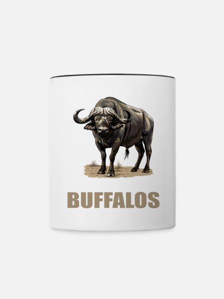 Buffalos Buffalo Büffel - Tasse zweifarbig - Weiß/Schwarz