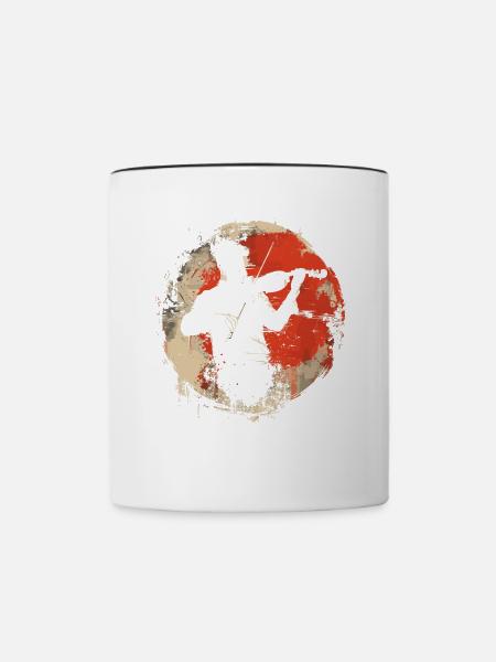 Geigenspieler Grafik - Tasse zweifarbig - Weiß/Schwarz