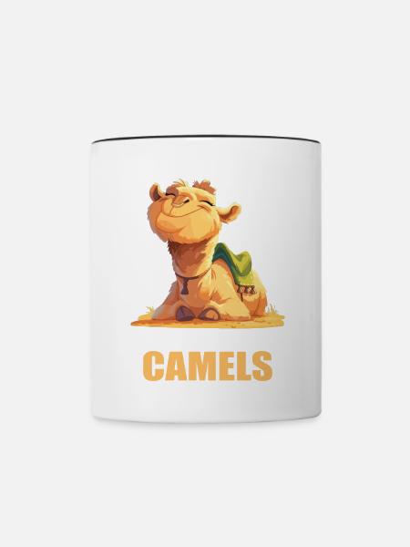 Camel Kamele Kamel - Tasse zweifarbig - Weiß/Schwarz