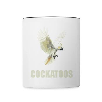Cockatoo Cockatoos Cockatoo - Contrasting Mug - white/black - Front