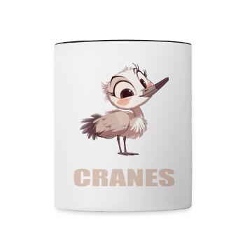 Kraniche Kranich - Tasse zweifarbig - Weiß/Schwarz - Vorne