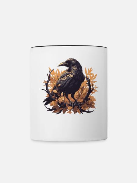 Krähen Krähe - Tasse zweifarbig - Weiß/Schwarz