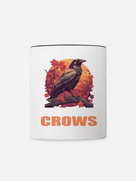 Krähen Krähe - Tasse zweifarbig - Weiß/Schwarz