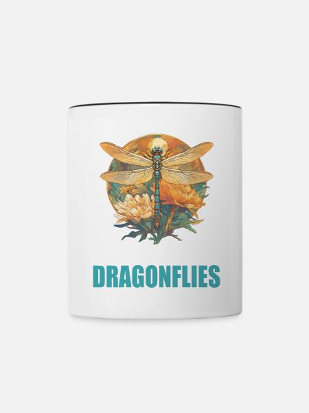 Libellen Libelle - Tasse zweifarbig - Weiß/Schwarz