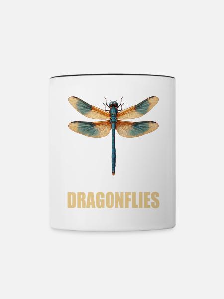 Libellen Libelle - Tasse zweifarbig - Weiß/Schwarz