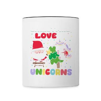 Einhorn Pferde Reitern Weihnachen Liebe Reiten - Tasse zweifarbig - Weiß/Schwarz - Vorne