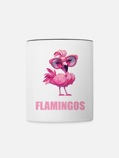 Flamingos Flamingo - Tasse zweifarbig - Weiß/Schwarz