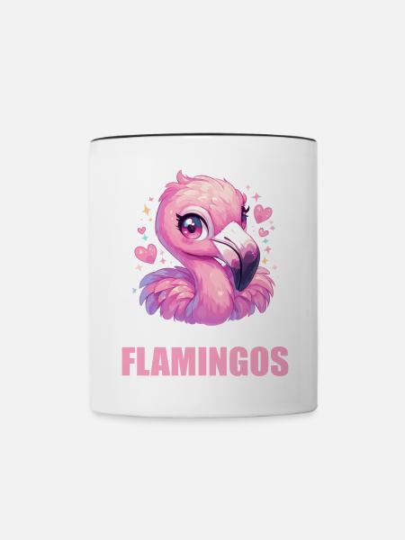 Flamingos Flamingo - Tasse zweifarbig - Weiß/Schwarz