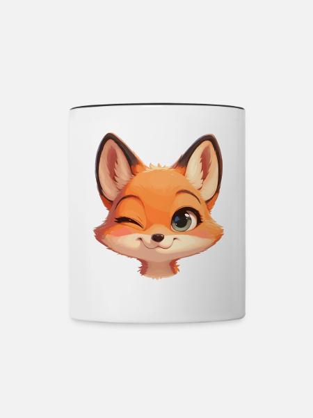 Füchse Fuchs - Tasse zweifarbig - Weiß/Schwarz