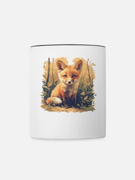 Füchse Fuchs - Tasse zweifarbig - Weiß/Schwarz