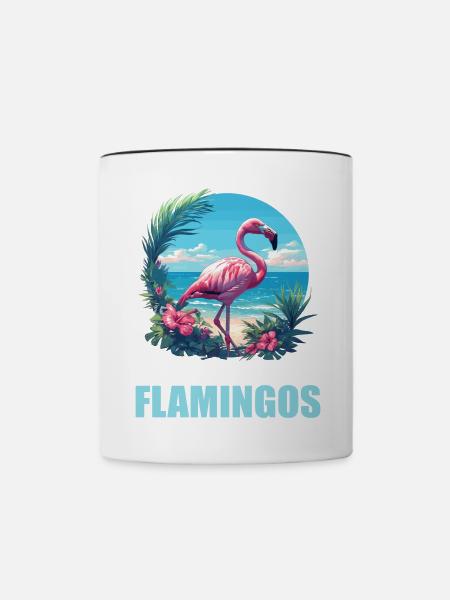 Flamingos Flamingo - Tasse zweifarbig - Weiß/Schwarz