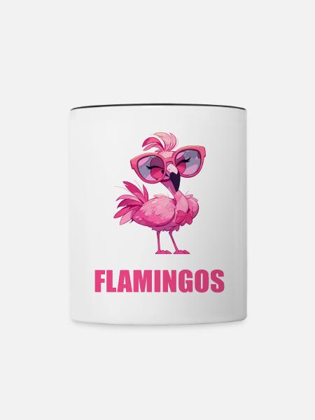 Flamingos Flamingo - Tasse zweifarbig - Weiß/Schwarz