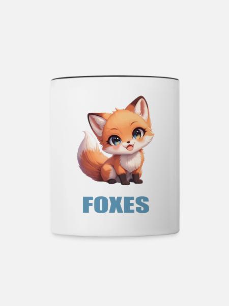 Füchse Fuchs - Tasse zweifarbig - Weiß/Schwarz