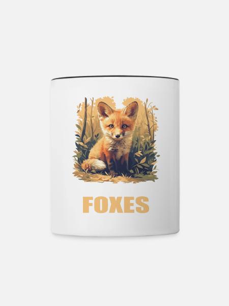Füchse Fuchs - Tasse zweifarbig - Weiß/Schwarz