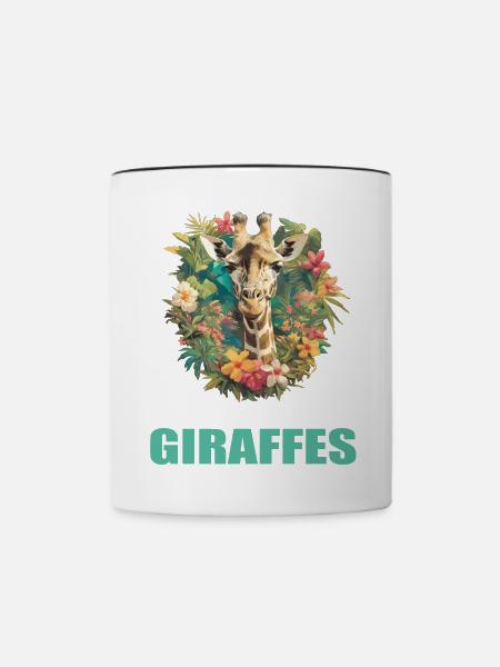 Giraffen Giraffe - Tasse zweifarbig - Weiß/Schwarz
