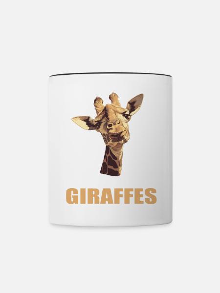 Giraffen Giraffe - Tasse zweifarbig - Weiß/Schwarz