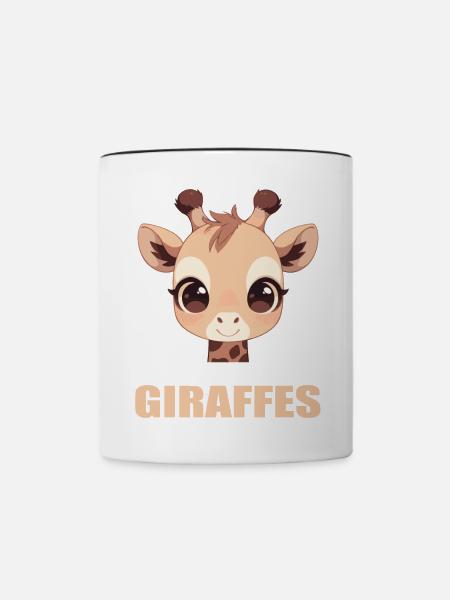Giraffen Giraffe - Tasse zweifarbig - Weiß/Schwarz