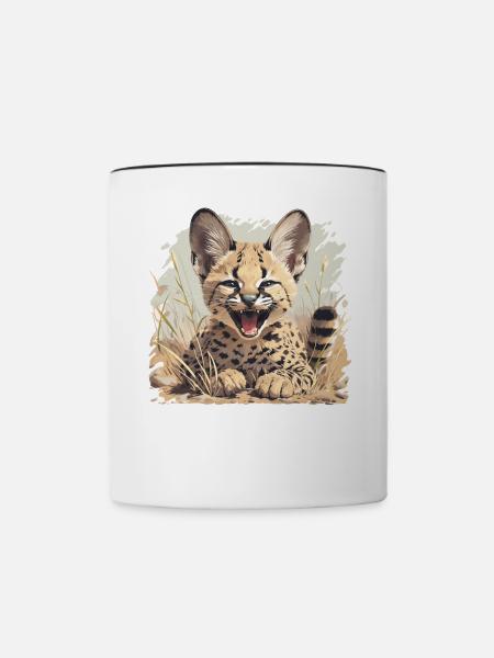 Servale Serval - Tasse zweifarbig - Weiß/Schwarz