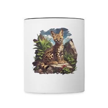 Servale Serval - Tasse zweifarbig - Weiß/Schwarz - Vorne