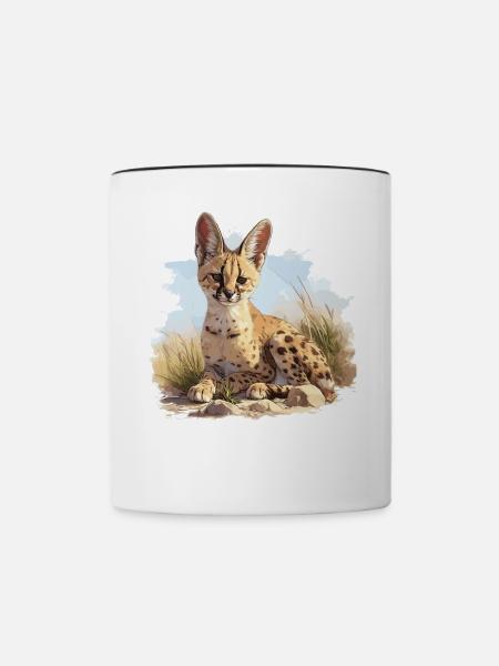 Servale Serval - Tasse zweifarbig - Weiß/Schwarz