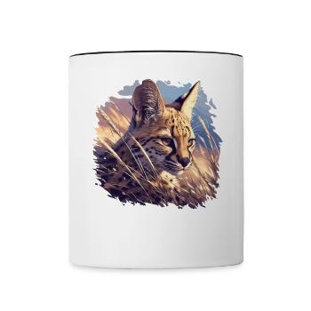Servale Serval - Tasse zweifarbig - Weiß/Schwarz - Vorne