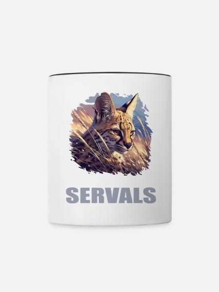 Servale Serval - Tasse zweifarbig - Weiß/Schwarz