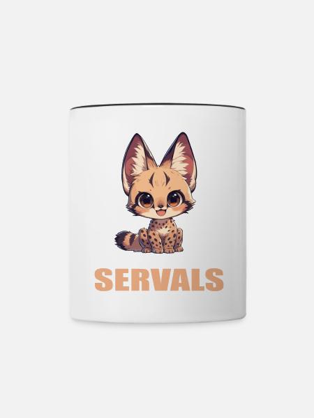 Servale Serval - Tasse zweifarbig - Weiß/Schwarz