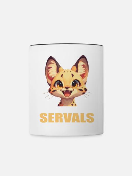 Servale Serval - Tasse zweifarbig - Weiß/Schwarz