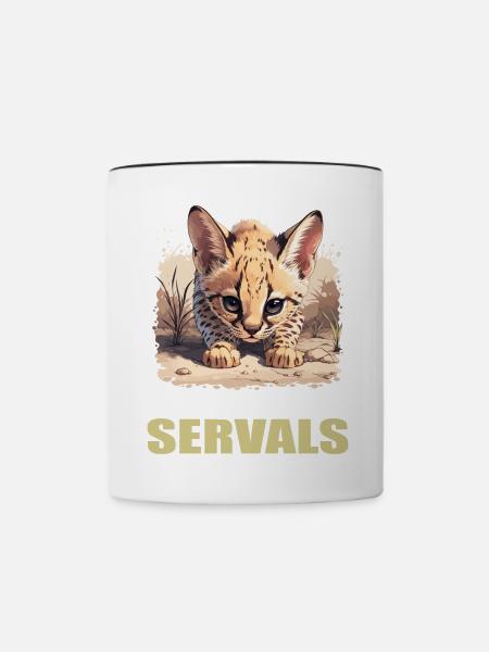Servale Serval - Tasse zweifarbig - Weiß/Schwarz