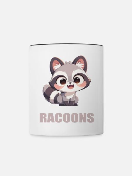 Waschbären Waschbär - Tasse zweifarbig - Weiß/Schwarz