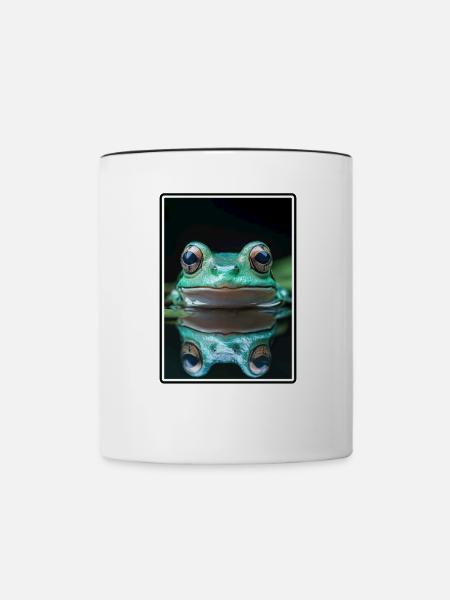 Frosch Frösche - Tasse zweifarbig - Weiß/Schwarz