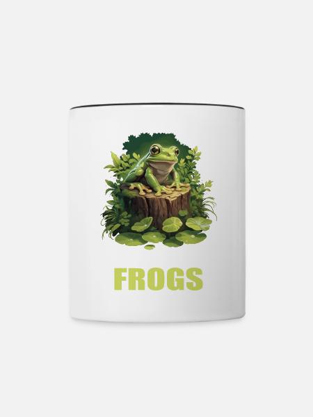 Frosch Frösche - Tasse zweifarbig - Weiß/Schwarz