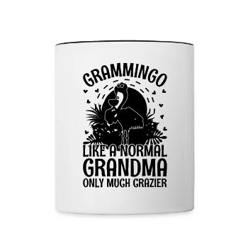 Flamingo Grand-mingo Flamant rose Grand-mère Flamingo - Mug contrasté - blanc/noir - Devant