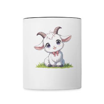 Ziegen Ziege - Tasse zweifarbig - Weiß/Schwarz - Vorne