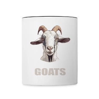 Ziegen Ziege - Tasse zweifarbig - Weiß/Schwarz - Vorne