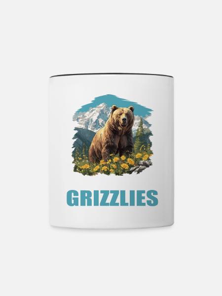 Grizzlybären Grizzlybär - Tasse zweifarbig - Weiß/Schwarz