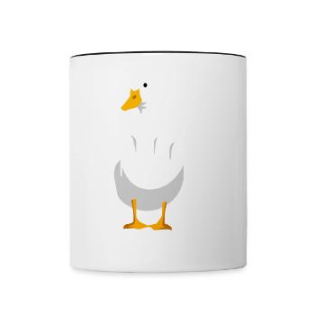 grossier drôle disant « Duck You » Tenue - Mug contrasté - blanc/noir - Devant