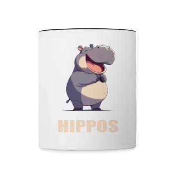 Hippopotamus Hippopotamus - Contrasting Mug - white/black - Front