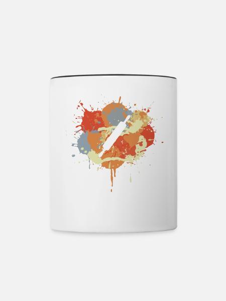 Nudelholz Skizze - Tasse zweifarbig - Weiß/Schwarz