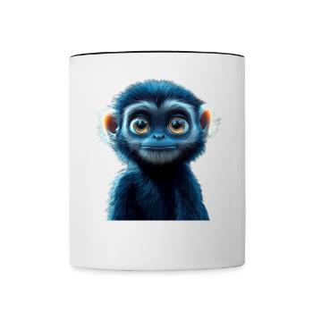 Gibbon Monkey Whitehand Gibbon Monkey Cute Lar Gibbons - Contrasting Mug - white/black - Front